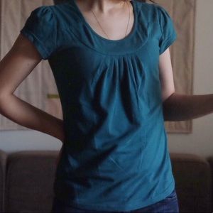 Round Neck Ruched Top